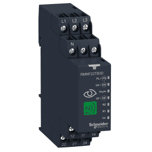 3-phase control relay, Harmony Control Relays, 8A, 2CO, overfrequency and underfrequency, 208â€¦480V AC