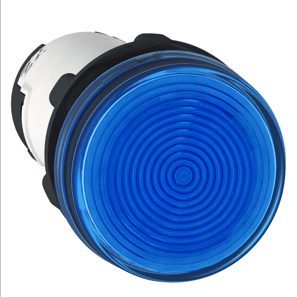 Monolithic pilot light, Harmony XB7, plastic, blue, 22mm, plain lens for BA9s bulb, lt 250V