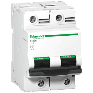 Miniature circuit breaker (MCB), Acti9 C120N, 2P, 100A, C curve, 10000A (IEC/EN 60898-1), 10kA (IEC/EN 60947-2)