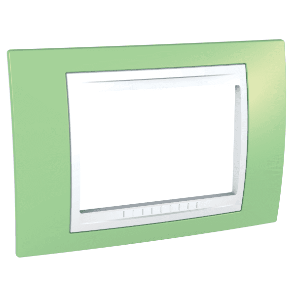 Unica Plus - cover frame - 3 modules - apple green/white