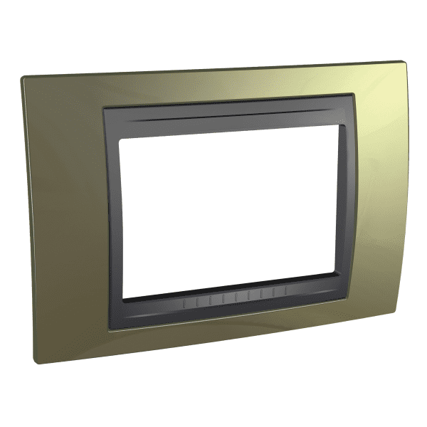 Unica Top - cover frame - 3 modules - - gold/graph