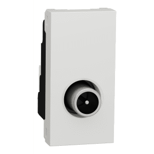 TV socket, New Unica, mechanism, 1 module, male IEC 9.52 mm, IP20, white