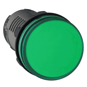 round pilot light Ø 22 – green – integral LED – 110 V DC – screw clamp terminals