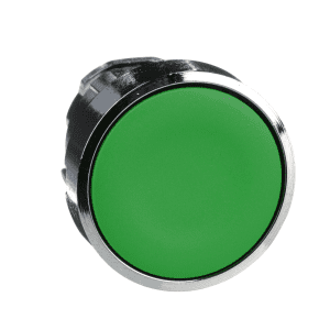 Head for non illuminated push button, Harmony XB4, metal, flush, green, 22mm, spring return, unmarked