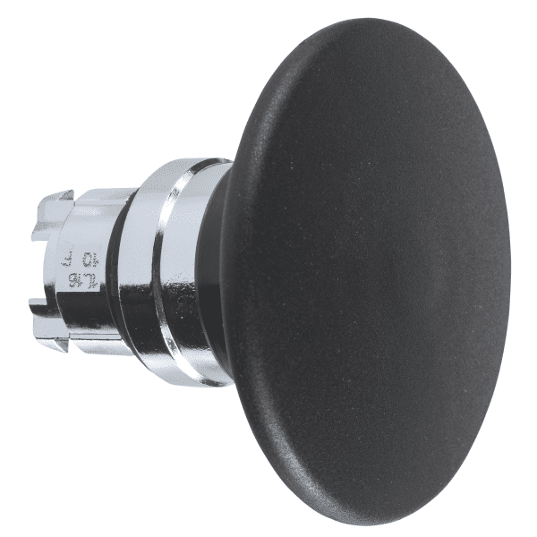 Head for non illuminated pushbutton, Harmony XB4, mushroom 60mm, metal, black, 22mm, spring return