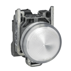 Complete pilot light, Harmony XB4 – ATEX D,  22mm, IP65, white, integral LED, 24V, lugs