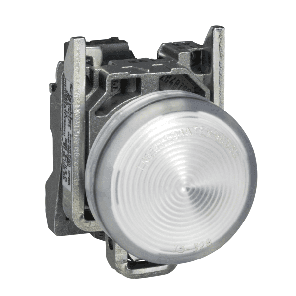 Complete pilot light, Harmony XB4 - ATEX D,  22mm, IP65, white, integral LED, 24V, lugs