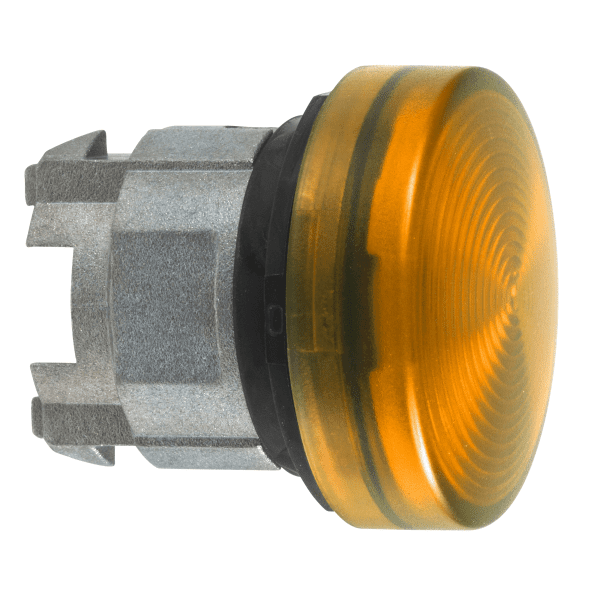 Head for pilot light, Harmony XB4, orange Ø22 mm with grooved lens BA9s bulb