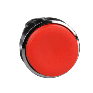 Head for non illuminated push button, Harmony XB4, metal, projecting, red, 22mm, spring return, unmarked