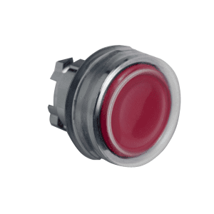 Head for non illuminated push button, Harmony XB4, metal, flush, red, 22mm, spring return, booted, unmarked