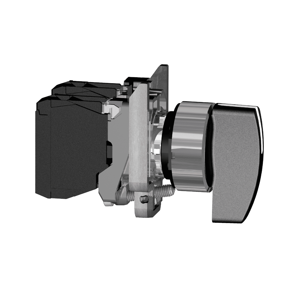 Selector switch, Harmony XB4 – ATEX D, metal, 22mm, 2 positions, black ...