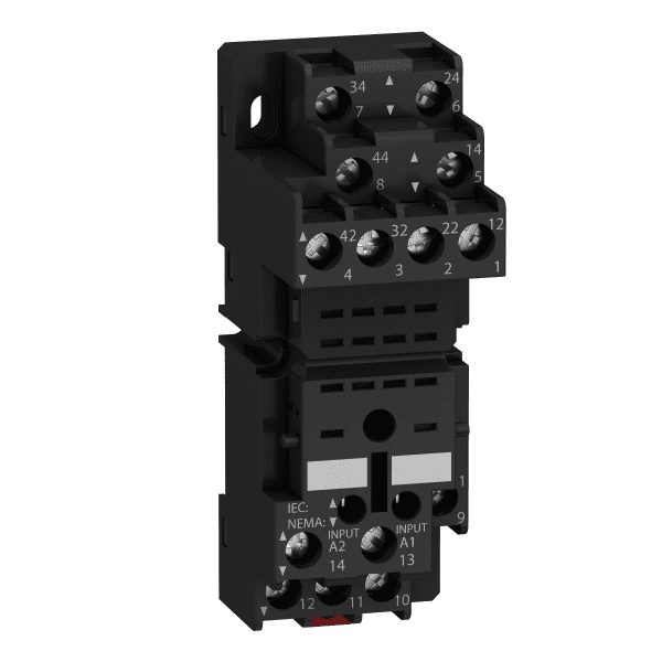 socket, Harmony Electromechanical Relays, for RXM2 RXM4 relays, screw clamp terminals, mixed contact