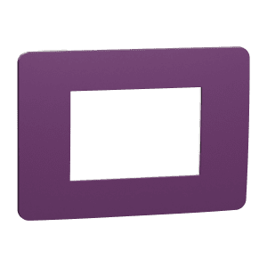 Cover frame, New Unica, 1 gang, 3 modules, plum and white