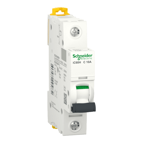 Miniature circuit breaker (MCB), Acti9 iC60H, 1P, 10A, C curve, 10000A (IEC/EN 60898-1), 15kA (IEC/EN 60947-2)