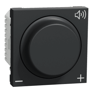 Volume controller, New Unica, 12V, 2 modules, anthracite