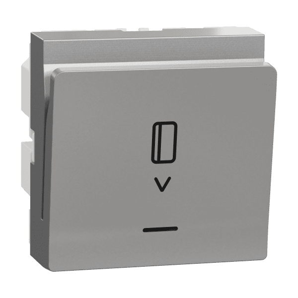 Card switch, New Unica, 1-pole 1-way, electronic, 8A, 2 modules, aluminium