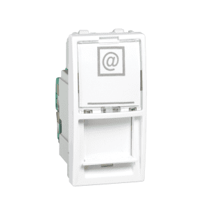 Unica – 1 RJ45 socket (S-One) – 1 m – Cat.5e, UTP – white