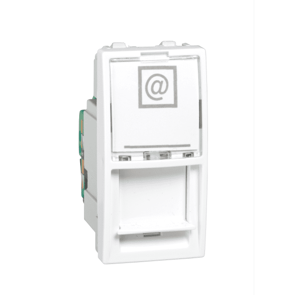 Unica - 1 RJ45 socket (S-One) - 1 m - Cat.5e, UTP - white