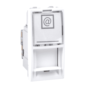 Unica – 1 RJ45 socket (S-One) – 1 m – Cat.6, UTP – white