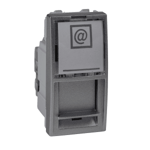 Unica Top/Class – 1 RJ45 socket (S-One) – 1 m – Cat.6, UTP – alu.