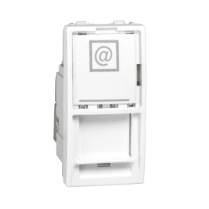 Unica – 1 RJ45 socket (S-One) – 1 m – Cat.6, S/FTP – white