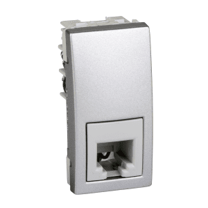 Unica Top/Class – 1 telephone socket – RJ11 – aluminium