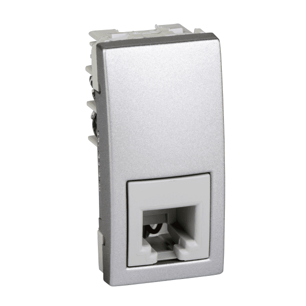 Unica Top/Class - 1 telephone socket - RJ11 - aluminium