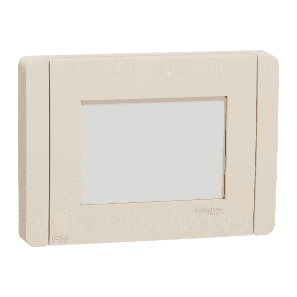 Cover frame, New Unica, 1 gang, 3 modules, IP55, beige