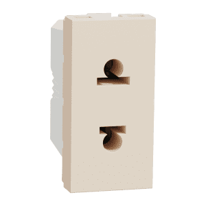 Socket outlet, New Unica, 2P, 16A, Euroamerican, beige