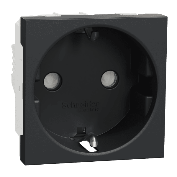 Socket-outlet, New Unica, 2P+E, 16A, Schuko, with shutter, anthracite