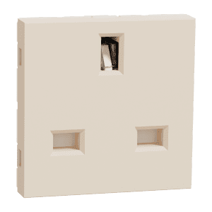 Socket-outlet, New Unica, 2P+E, 13A, British, with shutter, 2 modules, beige