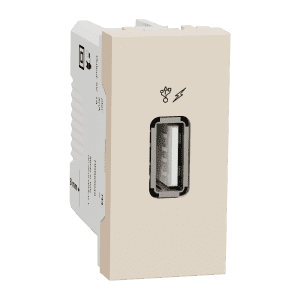 New Unica – USB charger 1 A – 1 module – type A – beige