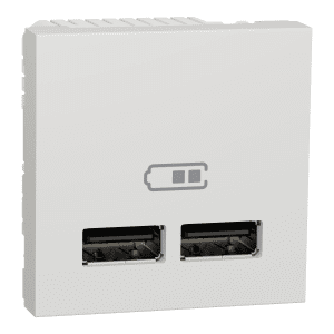 New Unica – 2 USB charger 1 A – 2 modules – type A – white