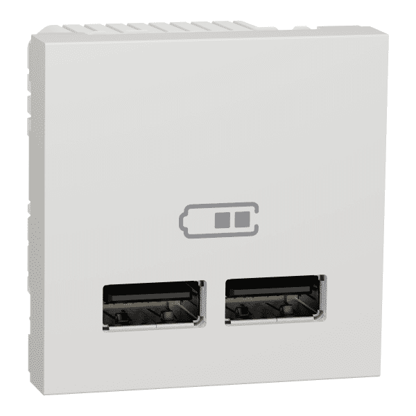 New Unica - 2 USB charger 1 A - 2 modules - type A - white