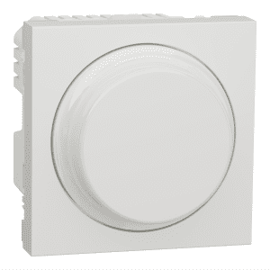 Dimmer, New Unica, universal, rotary push type, white