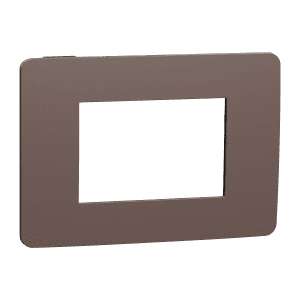 Cover frame, New Unica, 1 gang, 3 modules, chocolate and black