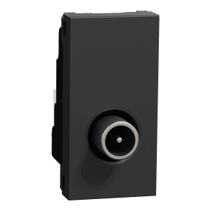 TV socket, New Unica, 1 module, male IEC 9.52mm, anthracite