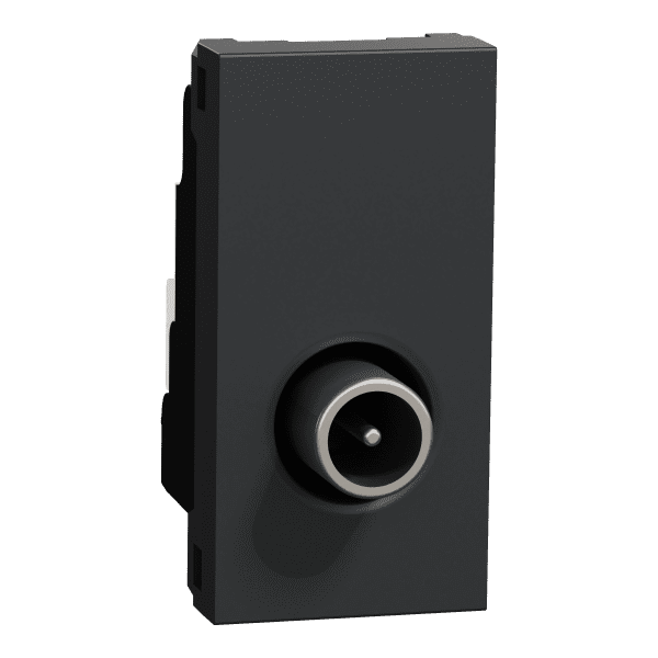 TV socket, New Unica, 1 module, male IEC 9.52mm, anthracite