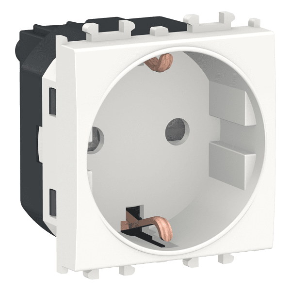 Easy Styl, socket-outlet, 2P + E with shutters, 2 modules, white