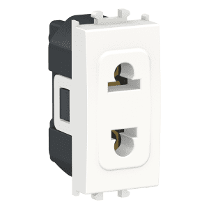 Easy Styl, socket-outlet, 2P + E with shutters, 2 modules, black