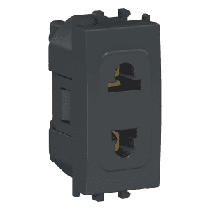 Easy Styl, socket-outlet, 2P, 1 module, black