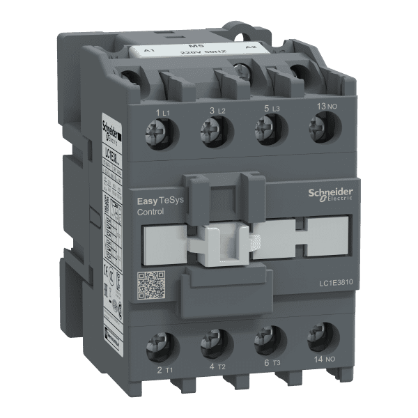 Contactor,Easy TeSys Control,LC1E,3P(3NO),AC-3,<=440V,25A,220V AC coil,50Hz,1NC auxiliary contact