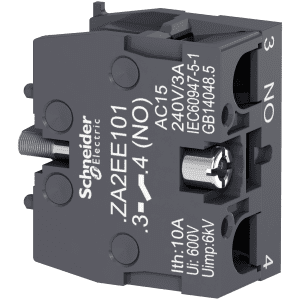 Contact block, Easy Harmony XA2, single contact, for head 22mm, faston terminal, 1NO