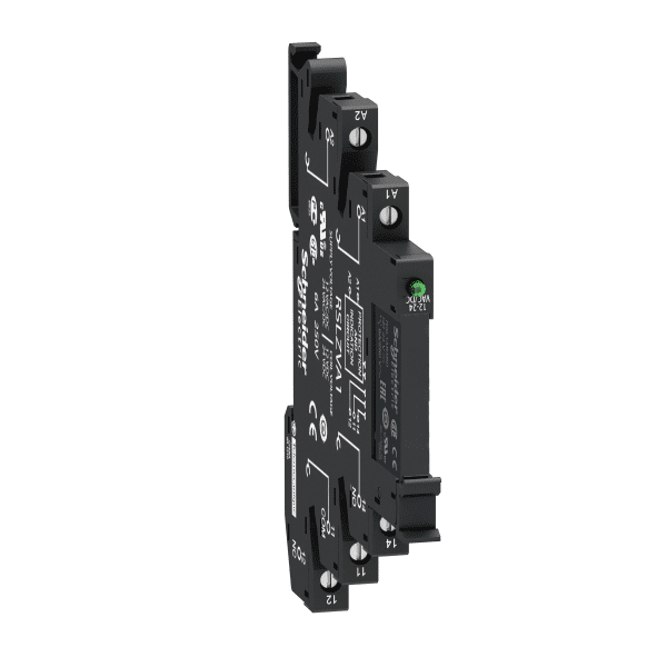 slim interface relay, Harmony Electromechanical Relays,  pre assembled, 6A, 1CO, with LED, screw connec to rs, 24V AC/DC