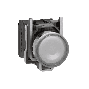 Pilot light, Harmony XB4, metal, red, 22mm, plain lens with BA9s bulb, lt 250V