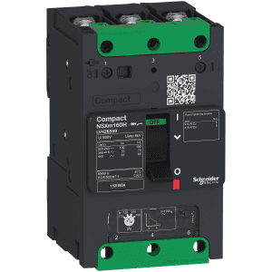 circuit breaker ComPact NSXm N (50 kA at 415 VAC), 3P 3d, 40 A rating TMD trip unit, compression lugs and busbar connectors