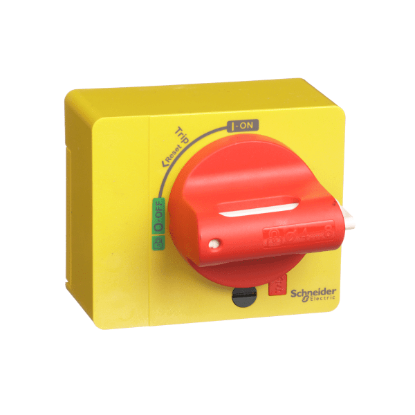 Direct rotary handle, ComPacT NSXm, red handle on yellow front, IP40