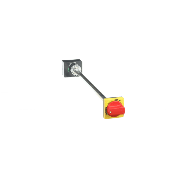 Extended rotary handle, ComPacT NSXm, red handle/yellow front, shaft length 200-600mm, IP65