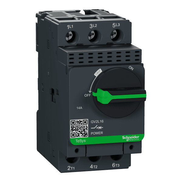 Motor circuit breaker,TeSys Deca frame 2,3P,14A,magnetic,rotary handle,screw clamp terminals