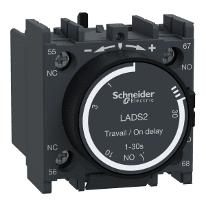 Time delay contact block,TeSys Deca,1NO+1NC,on-delay 1-30s,front,with 40Â±15ms switching time between NC opening and NO closing